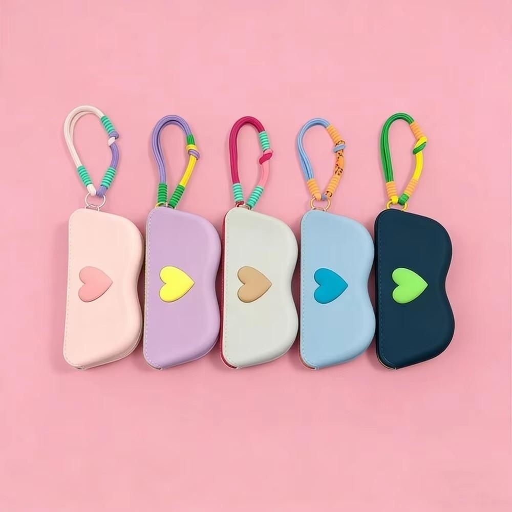 Dustproof Love Heart Glasses Bag Heart Storage Bag Portable Silicone Glasses Case  for Girls