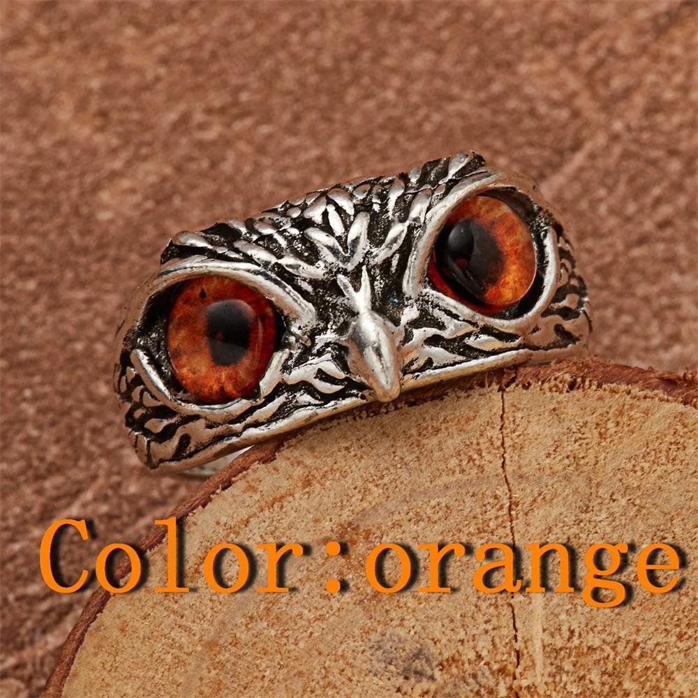 Rare Vintage Owl Carved Tibet Silver Ring for Men Cute Animals Youth Gothic Adjustable Fashion Women Jewelry Accessories Gifts