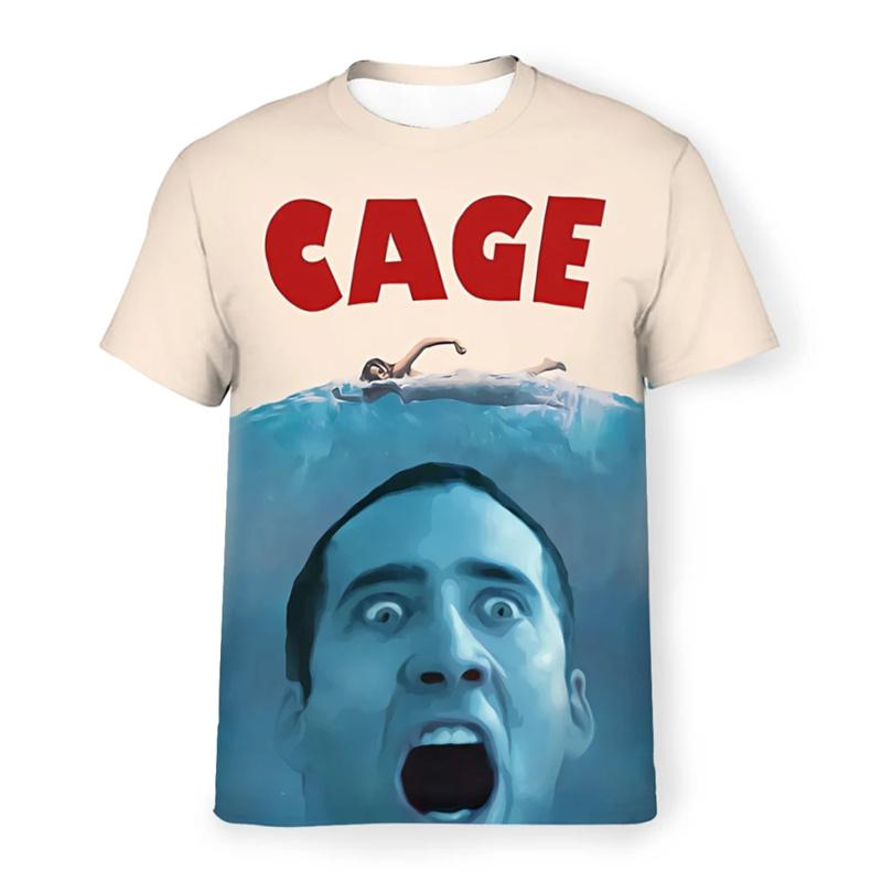 

New Pop 3D Actor Nicolas Cage Printing T Shirt Children Fashion Streetwear Tee Shirts Funny Short Sleeves Quick Dry Clothing Tee 4XL