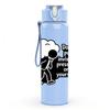 1PC Fight The Haze Slogan Print 750ml Color Plastic Sports Water Bottle Leakproof Flip Straw Lid Suitable for Sports Office Home Use