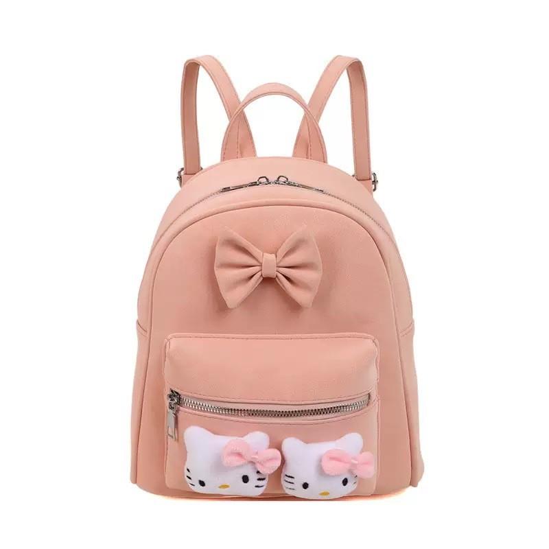 Sweet Hello Kitty Plush Doll Decoration Student Mini Backpack For Daily Use