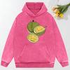 Delicious Durian Opened Printing Women Washed Hoodie Loose Fashion Streetwear Autumn Multicolor Hoodies Cotton