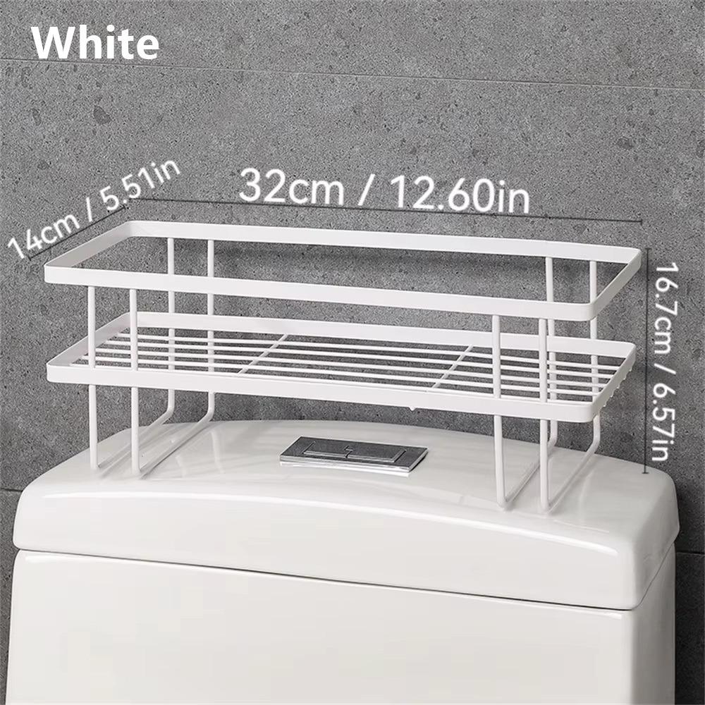 

1Pcs Non Perforated Miscellaneous Storage Holder Multifunctional Bathroom Shelf white