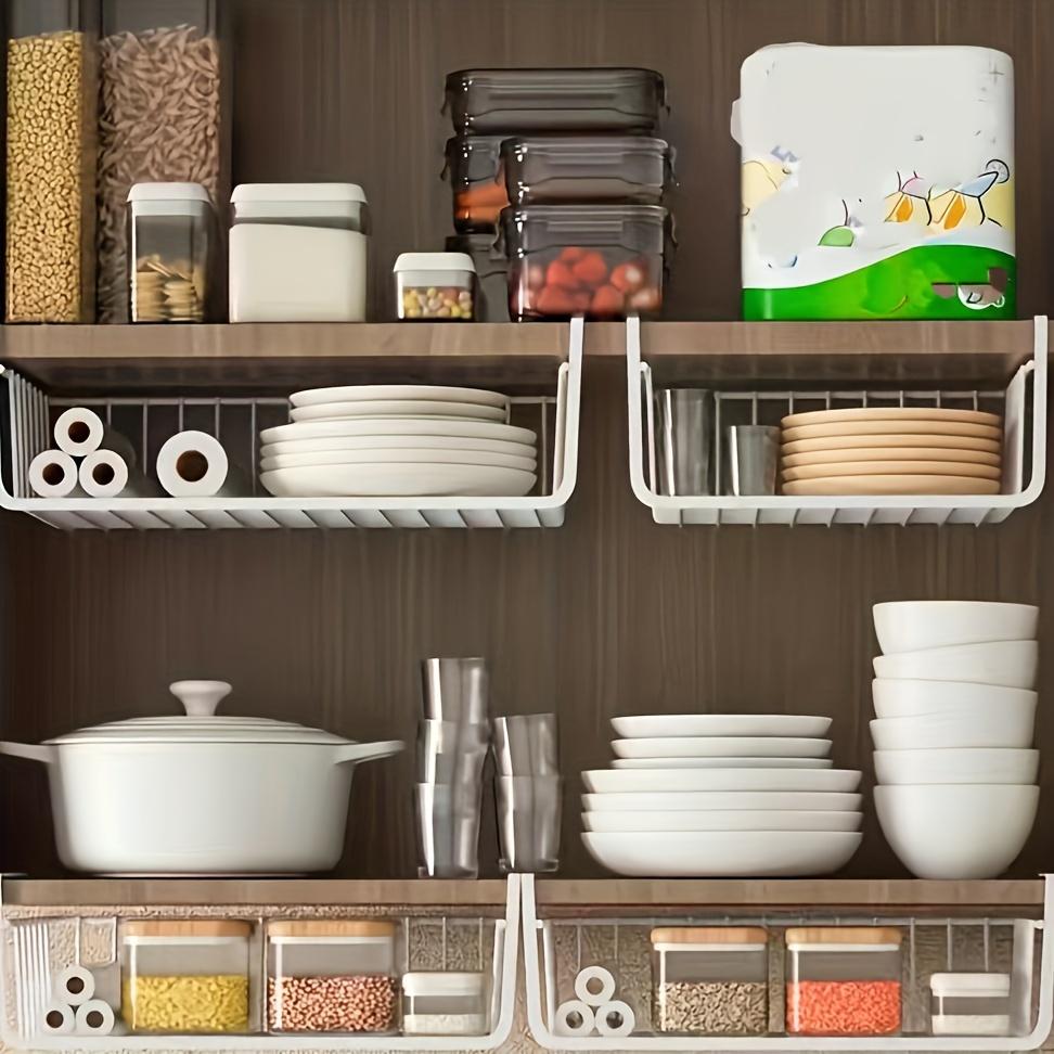 1pc Extra-Large Modern Storage Organizer - No-Tools Hanging Basket with Layered Shelves for Kitchen, Bathroom, Dorm & Office