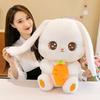 Cute Carrot Rabbit Plush Toy Little White Rabbit Doll Doll Sleeping on The Bed and Holding Pillow Birthday Gift for Women