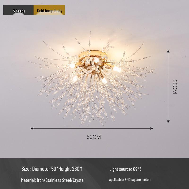 Dandelion Crystal Fireworks Ceiling Light for Nordic Bedrooms and Living Rooms