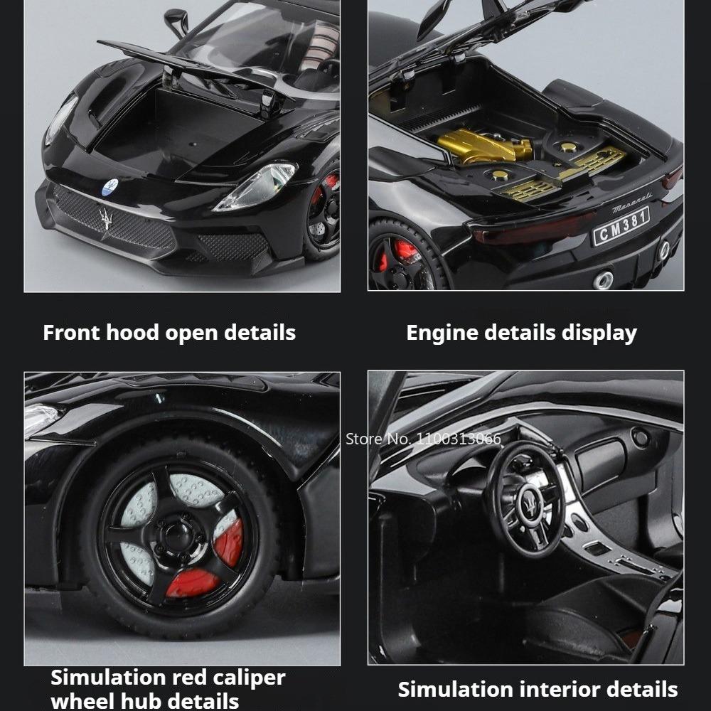 1:24 GT2 Valkyrie Model Toys Alloy Diecast Cars Doors Opened with Light Music Pull Back Miniature Vehicle Sports Car Toy for Boy