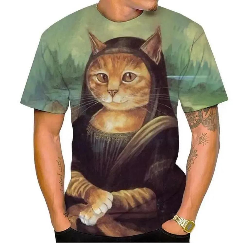 Interesting Small Animals Summer T-shirt 3D Printed Short Sleeved Fashionable Comfortable Soft Breathable Large Loose Man T-shirt