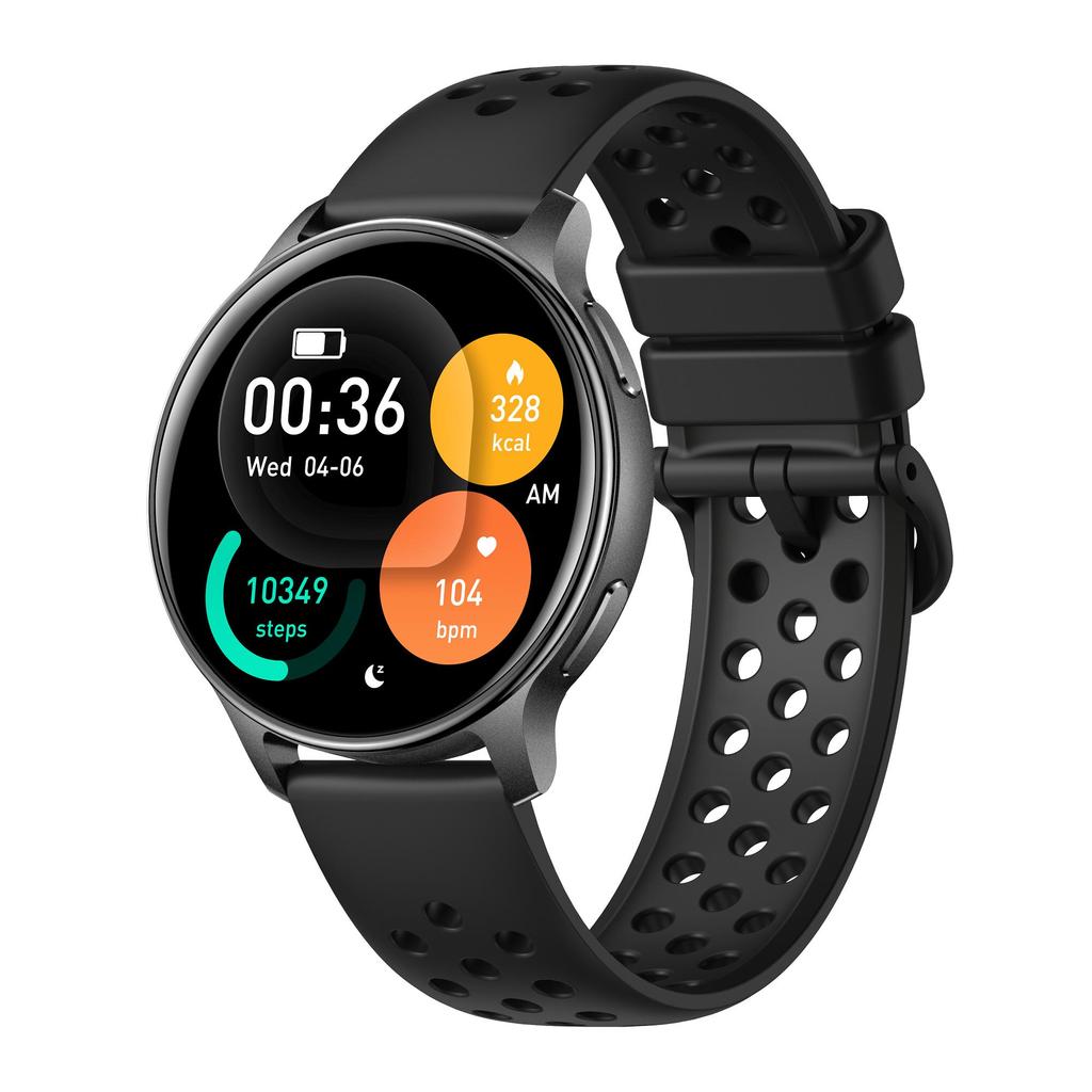 Bluetooth Smartwatch with AMOLED 1.32-inch display, LED flashlight, compass, and outdoor features