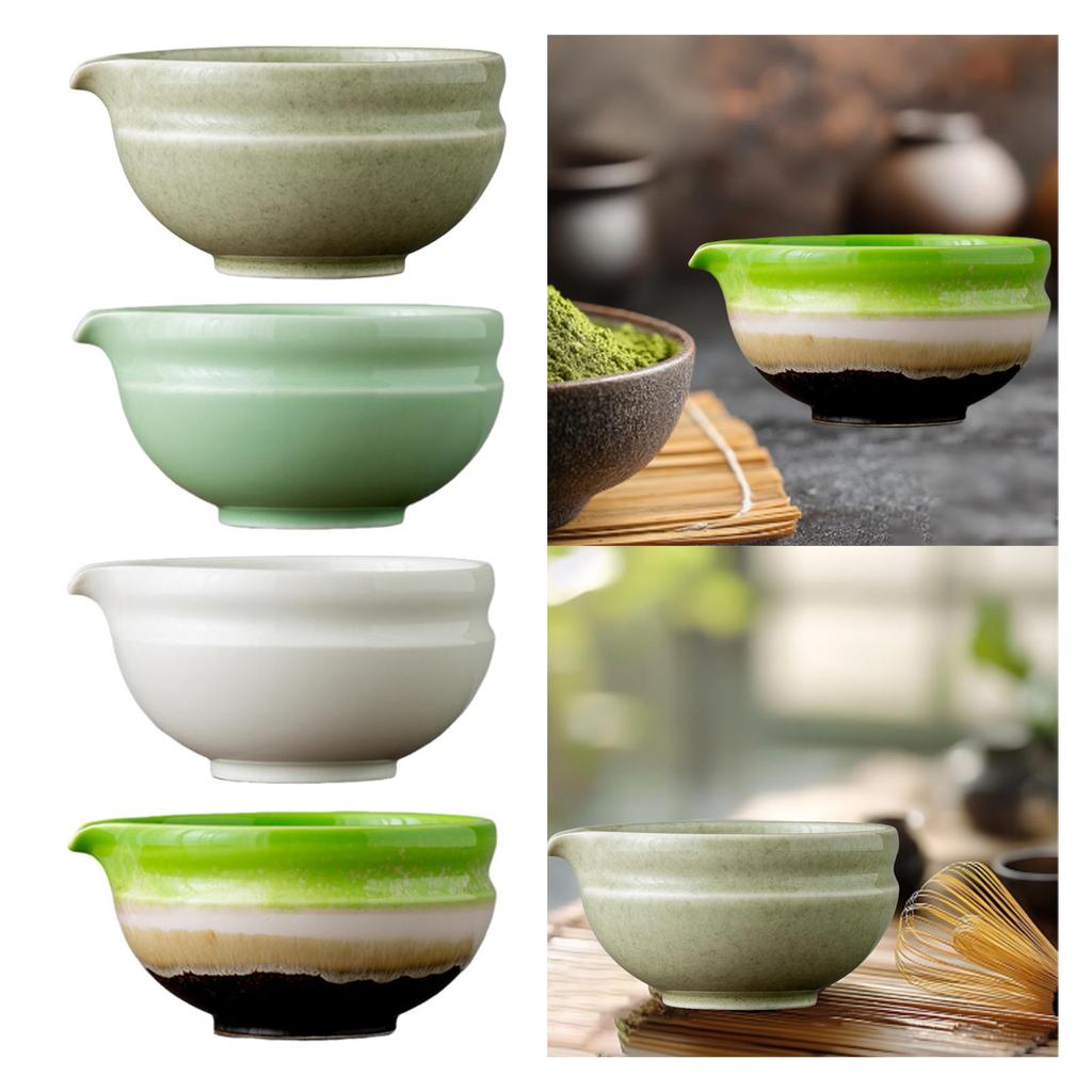 Ceramic Matcha Bowl Green Tea Cup Smooth Household Easy To Clean with Pouring