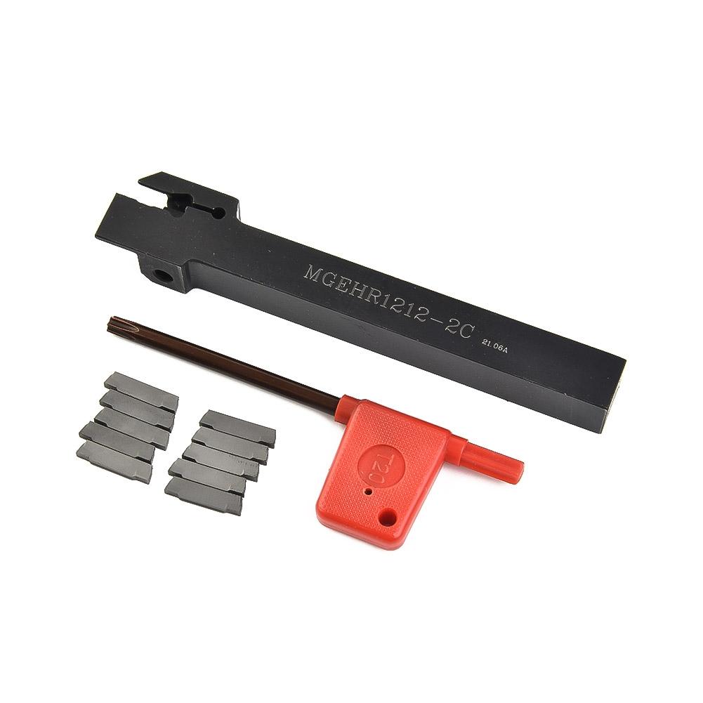 10Pcs MGMN200 Inserts MGEHR1212-2 Lathe Cutter Grooving Tool Holder L Wrench