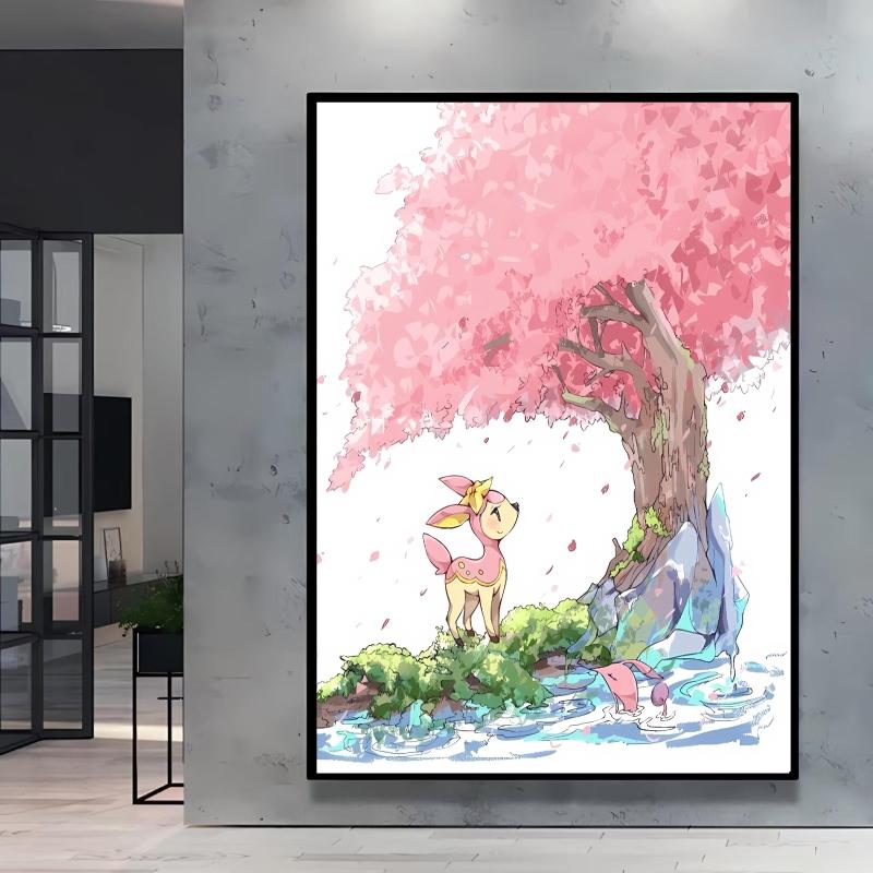 Canvas Artwork Painting Pokemon Pikachu Picture Home Decor Classic Character Images Spray Painting Home Decor Holiday Gift