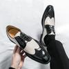Men Brogues Wedding Dress Dance Shoes Black Brock Carved Leather Shoes Business Formal Shoes Tuxedo Prom Blazers Shoes Large Size