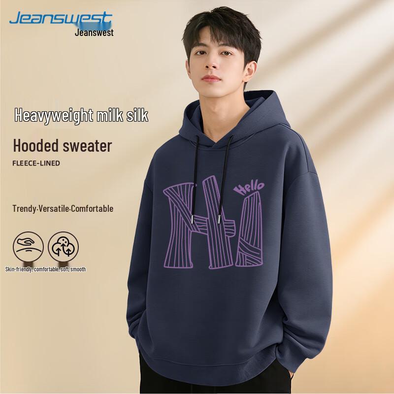 Jeanswest Men s Heavyweight Loose Fit Hooded Sweatshirt XL