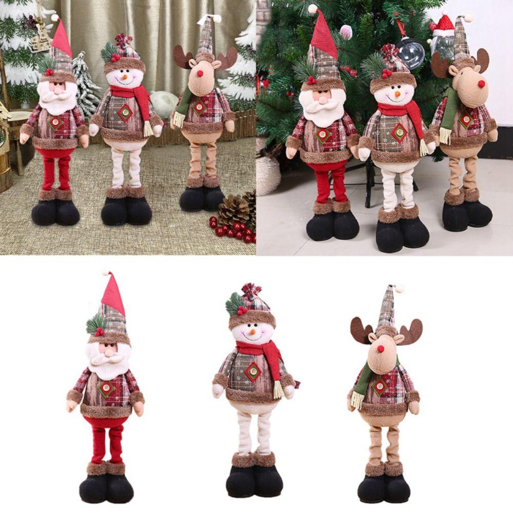 Decoration Elk Snowman Kids Toys Christmas Tree Accessories Desktop Santa Claus Doll Xmas Ornament