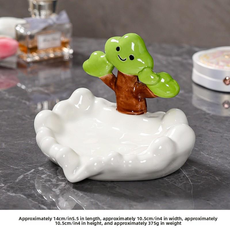 Ceramic soap box creative cute bathroom household soap dish holder anti-water sink soap box