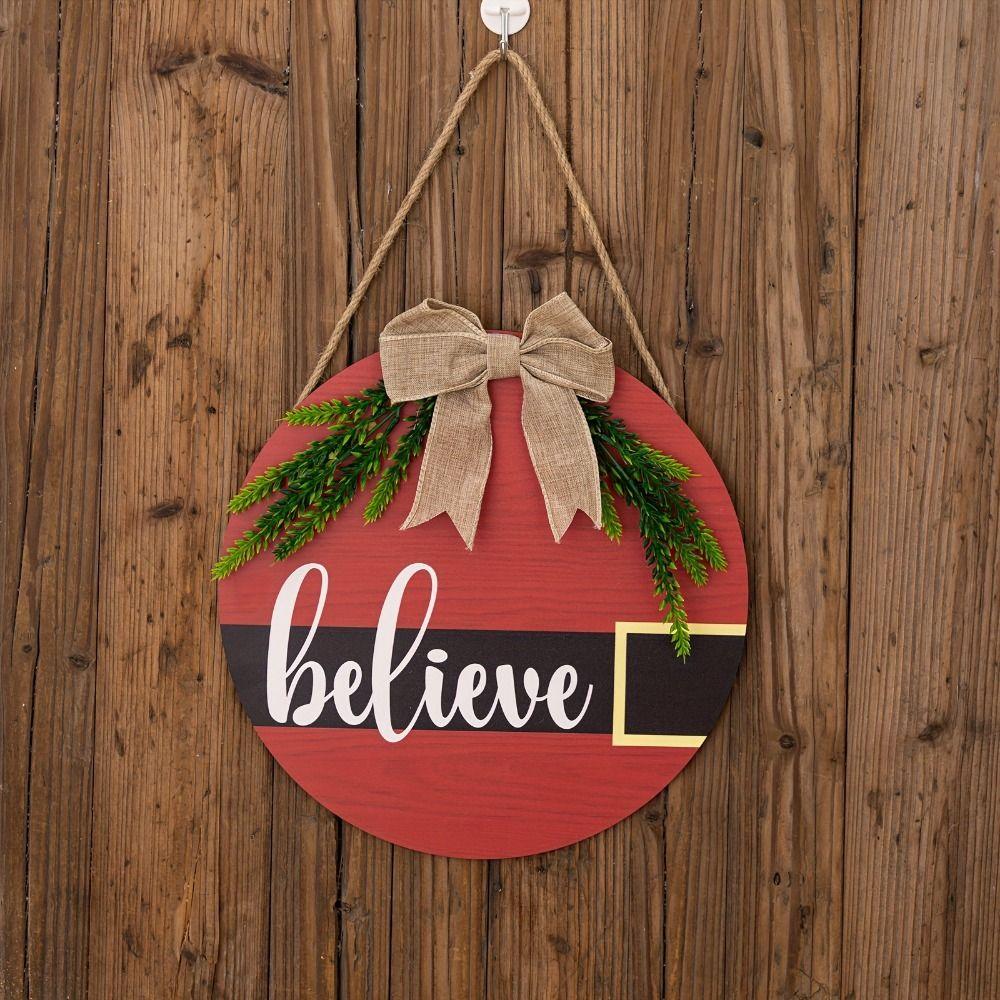 Wood Christmas Door Sign Deer Christmas Wreaths Signs Creative Front Door Pendant  New Year