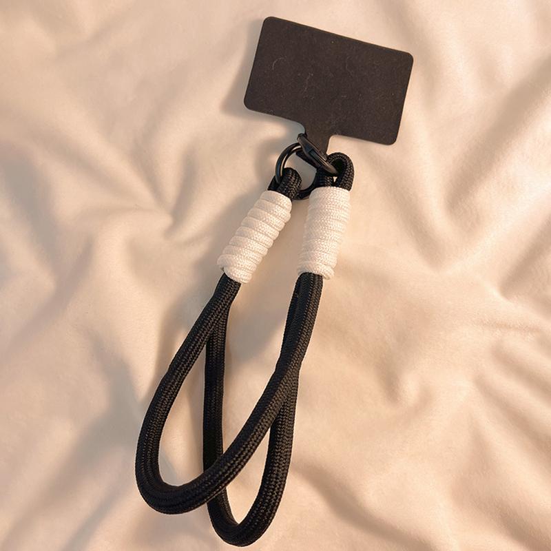 Šňůrka na šňůrku na mobilní telefon ve stylu Ins Jednobarevná protiztrátová Krátký přívěsek na zápěstí Závěsný popruh Lano s rozpěrkou