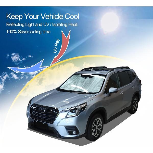 Windshield Sunshade Fit for Subaru Forester 2019-2025 Front Window Sun Shade Foldable Sun Visor Custom Sunscreen UV Blocker Privacy Protector
