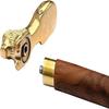 Gehstock aus braunem Holz, goldenes Finish, Löwe, Messinggriff, Gehstock, Vintage-Look, dekorativ