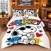 Snoopy Peanuts Pattern Bedding 3Pcs Set Bed Sheet And Pillowcases For Indoor Bedroom