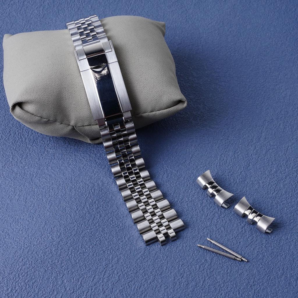 Curved End 18mm Stainless Steel Strap For Seiko No 5 SNKL43 SNKL45 SNKL47 SNK361 SNK355 SNK369 Watchband Watch Chain Accessories