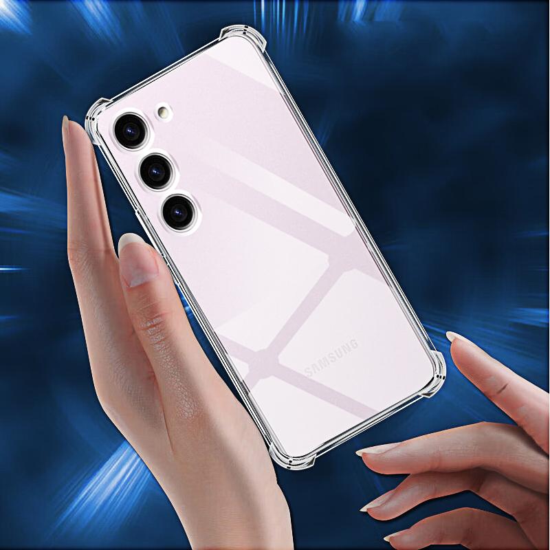 Skal på För Samsung Galaxy S23 FE S23 Ultra Skal S23 S21 S22 S20 Plus Skal på S 23 22 21 20 + FE Lyxiga Transparenta Skal