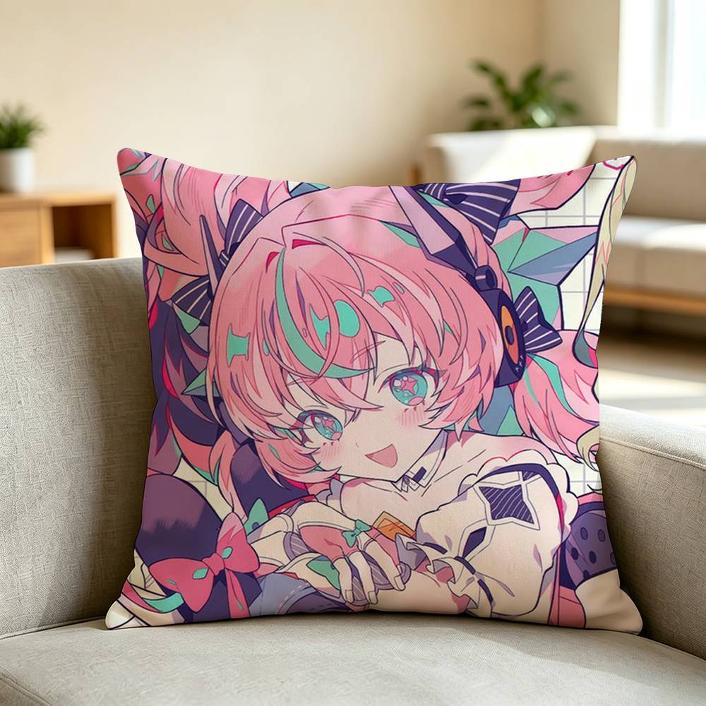 A-Angels of Delusion ZZZ Game Square Double-Sided printed Pillow Case Bedroom Bedside Pillow Sofa Cushion Cover