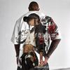 Mens Loose Fit Short Sleeve T-Shirt With 3D Digital Print Breathable Cotton Blend Sports Casual Wear