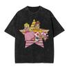 Super Marios Bros Princess Peach  Daisy Star Duo T Shirt Hip Hop Washed Harajuku TShirts  Vintage Unisex Streetwear Tee Shirt