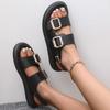 New Women Round Toe Casual Shoes Women Platform Light Beach Sandalias Metal Buckle Shoes Soft Bottom Ladies Sandals