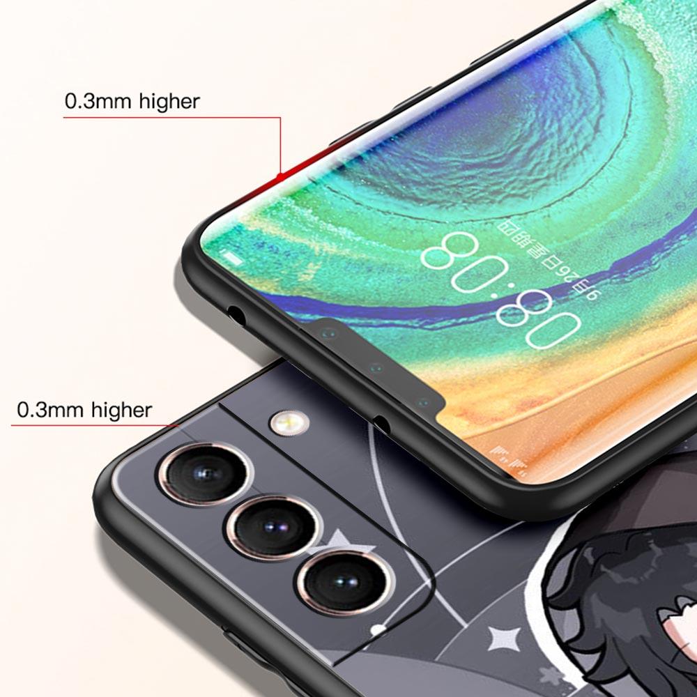 Carcasă de telefon drăguță Genshin Impact Xiao pentru Samsung Galaxy S22 Ultra S20 S21 FE 5G S10 S9 Plus S10E S8 Note 10 Lite 20, neagră