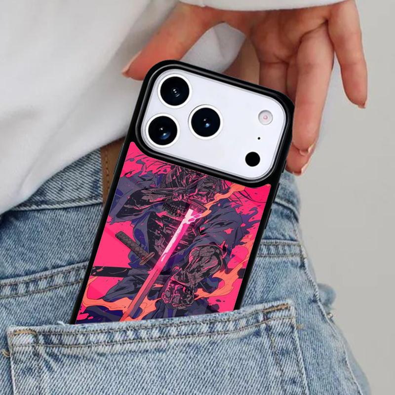 Samurai Oni Mask Phone Case for iPhone 17ProMax 12 13 14 15 16e 17 Pro Max Plus Air Cover