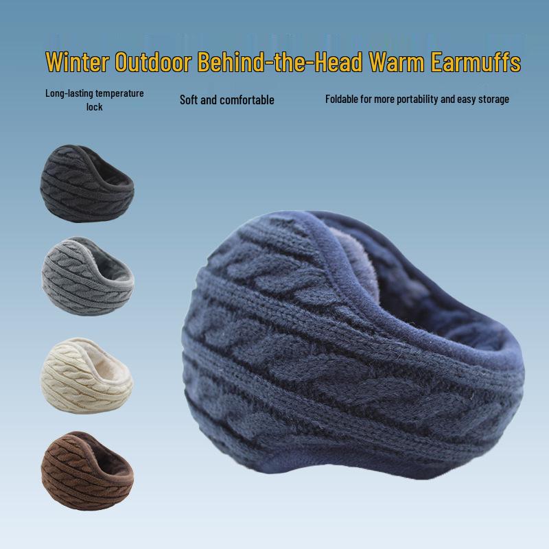 Cross-Border Exclusive Foldable Plush Knitted Earmuffs - Cold-Proof Winter Warm Ear Protection