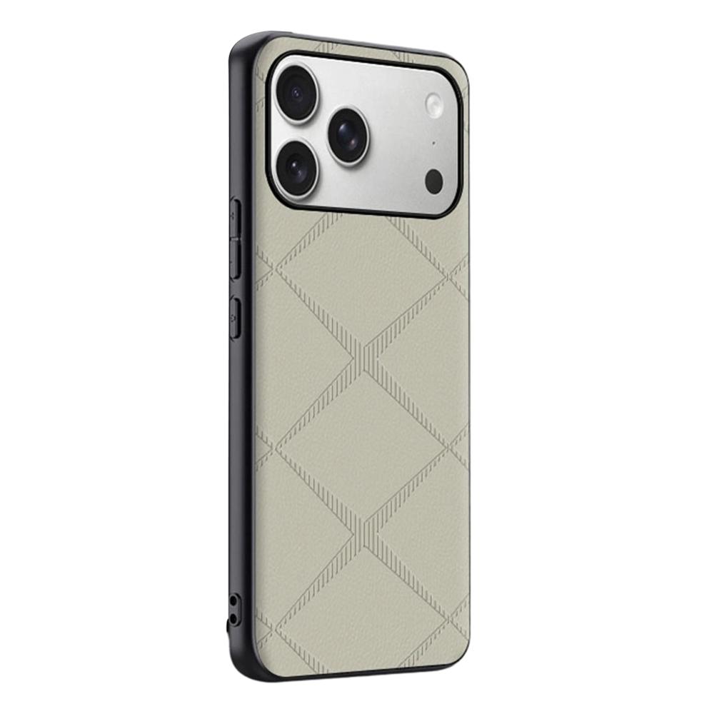 For iPhone 17 Pro Case X-Patterned TPU PU Leather PC Anti-Drop Phone Cover