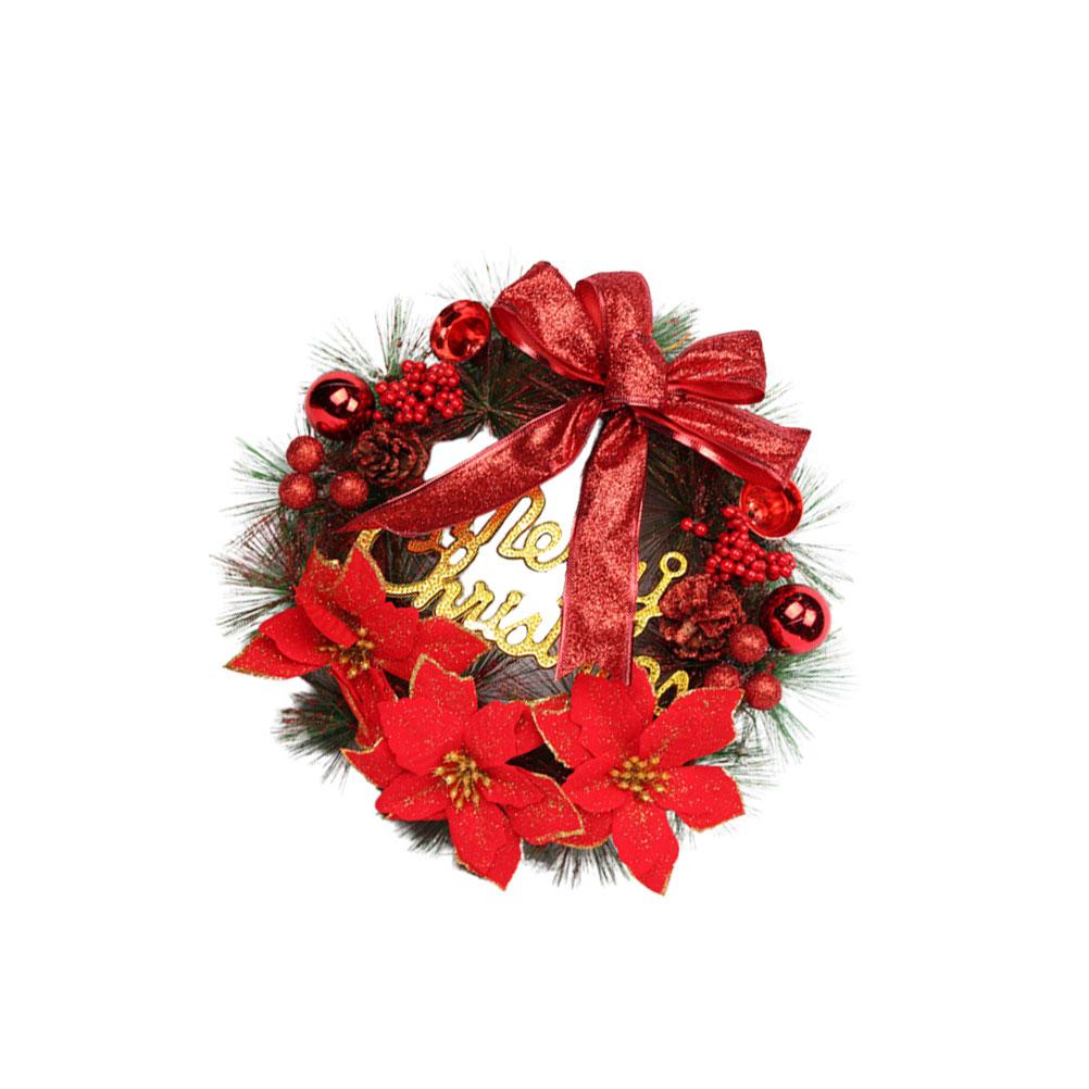 

30cm Artificial Pine Branches Christmas Decor Christmas Artificial Pine Wreath Door Wreath Decoration Front Garland Decoration красный