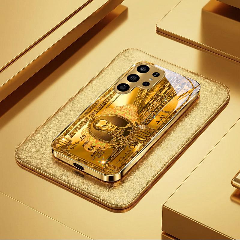 High-end Fashion Wealth Exquisite PhoneCase Glass PhoneCase for Samsung Galaxy S26 S25 S24 S23 S22 FE Ultra Plus Dropresistant