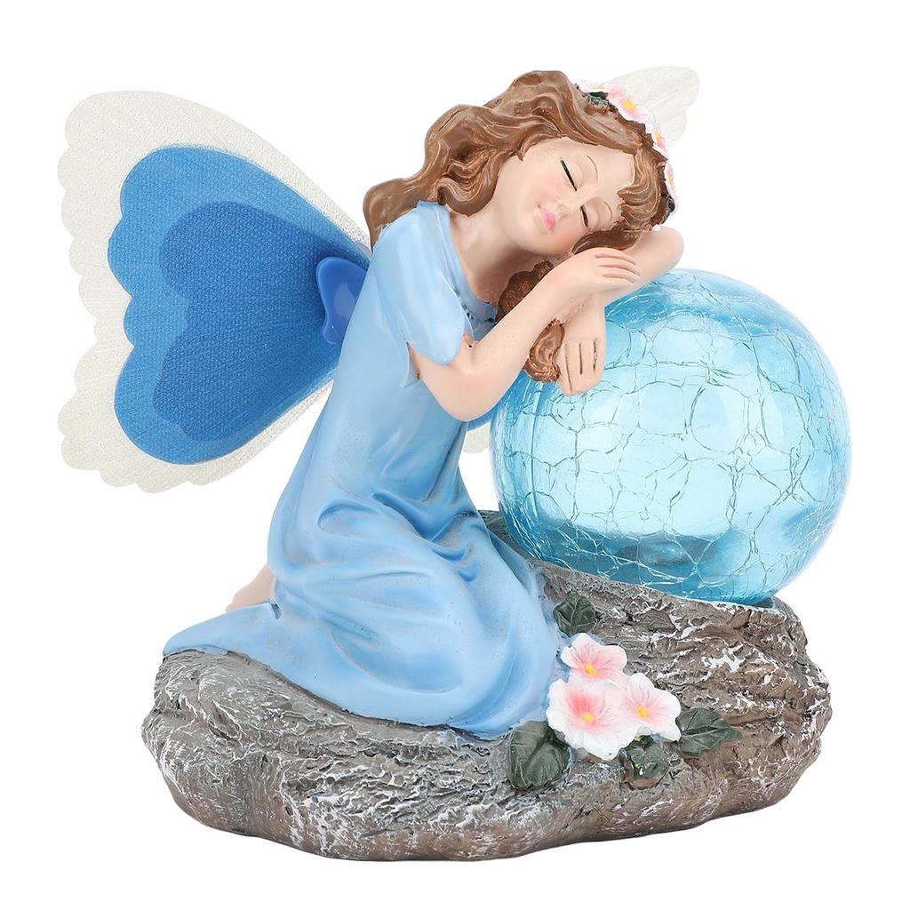 Solar Garden Fairy Statue Housewarming Ornament Unique Present Solar Garden Statue Outdoor Decor for