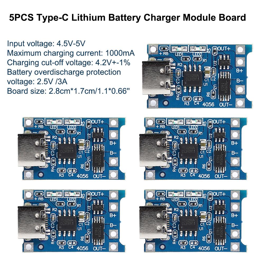 

5/10PCS Type-C/Micro USB 5V 1A 18650 Lithium Battery Charger Module Charging Board with Protection Dual Functions
