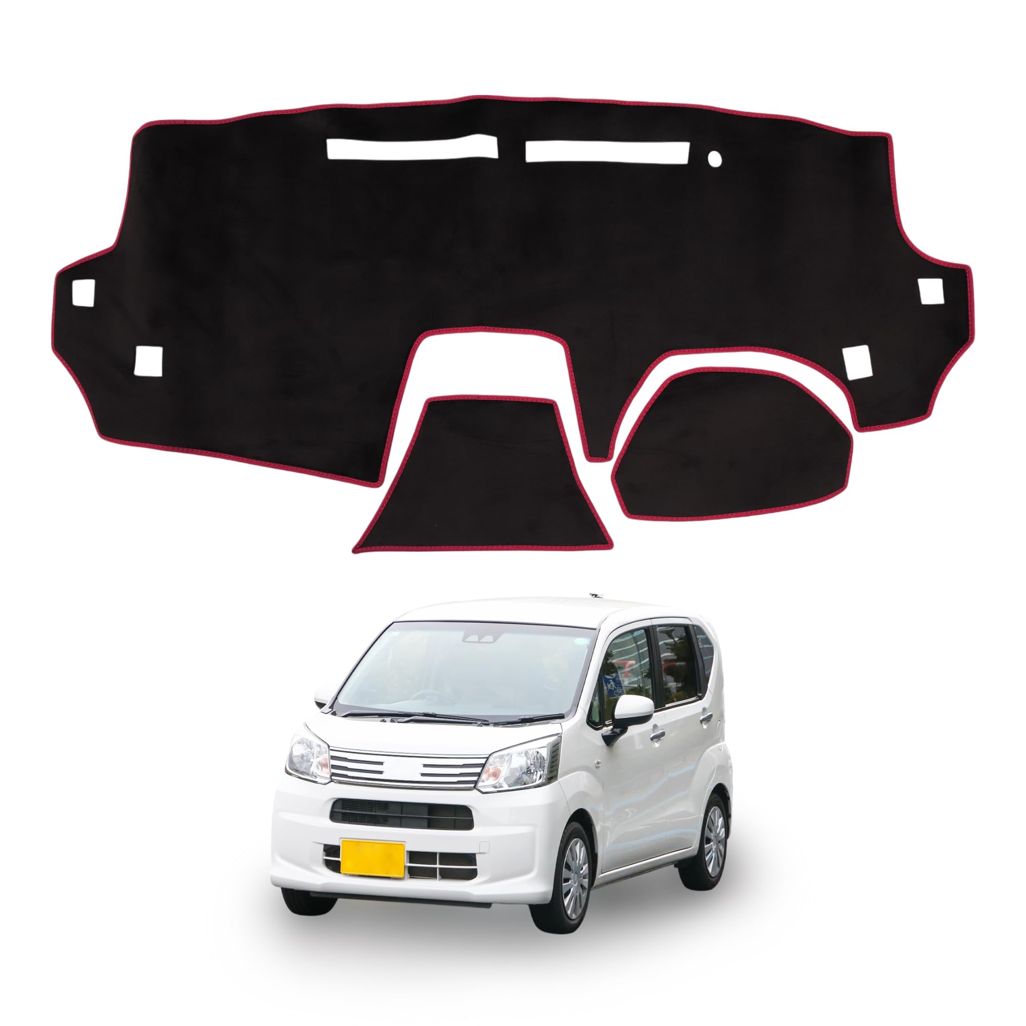 

Коврик на приборную панель TUCKBOLD для Daihatsu Move, защитный, для салона, на заказ, от солнца, фланелевый, черный с красным, комплект LA150S/LA160S, накладка, коврик, декор,