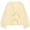 Zaprha 2025 New Arrival French Fashionable Bow Decorated Poplin Long Sleeves Round Neck Loose Shirt Female 0387074