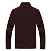 Men's Stand-up Collar, Fleece And Cotton Long-sleeved Cardigan, Zippered Warm Knitted Sweater