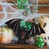 Halloween Party Supplies Bat Ornament, Solid Wood Tea Candle Holder, Unique Gift Ideas Spooky Decoration, for Desktop Electronic Candles Horror