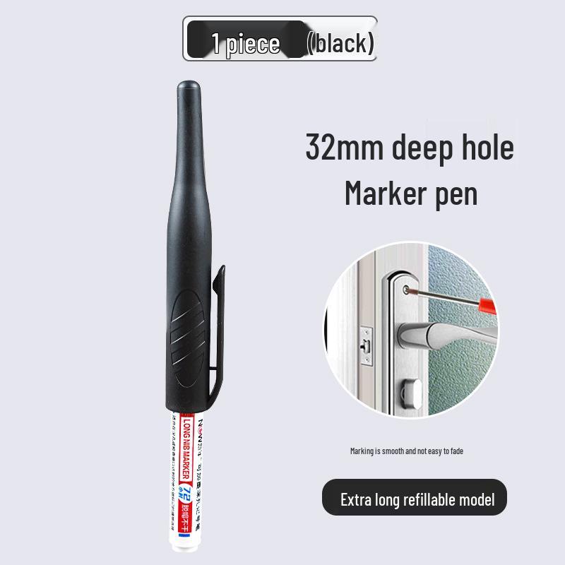 Cross-border Exclusive Deep Hole Woodworking Marker - 32MM Quick-dry, Waterproof, Fade-resistant for Drilling and Tile