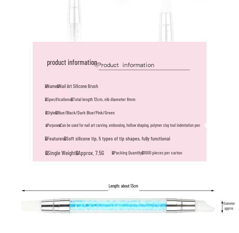 Double-Headed Nail Art Silicone Embossing & Carving Pen Set