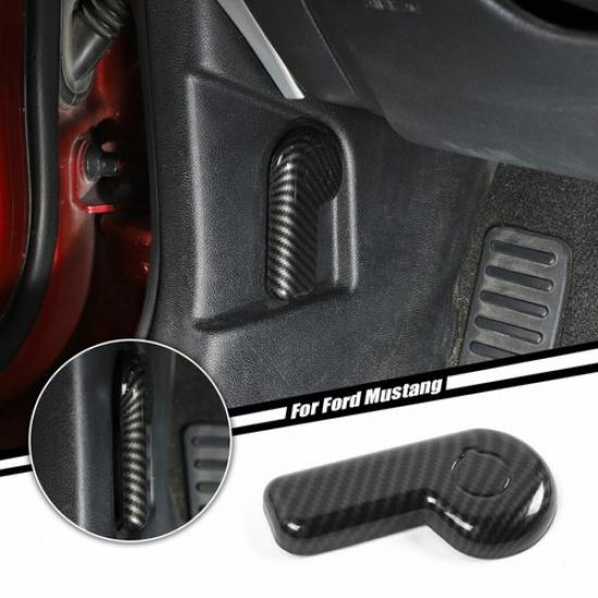 For Ford Mustang 2015-21 Carbon Fiber Inner Hood Engine Switch Handle Cover Trim