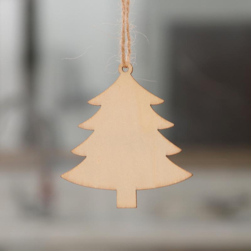Christmas Decorations Wooden Christmas Tree Decorations Hanging Home Hanging Items Pack of 10 Pieces