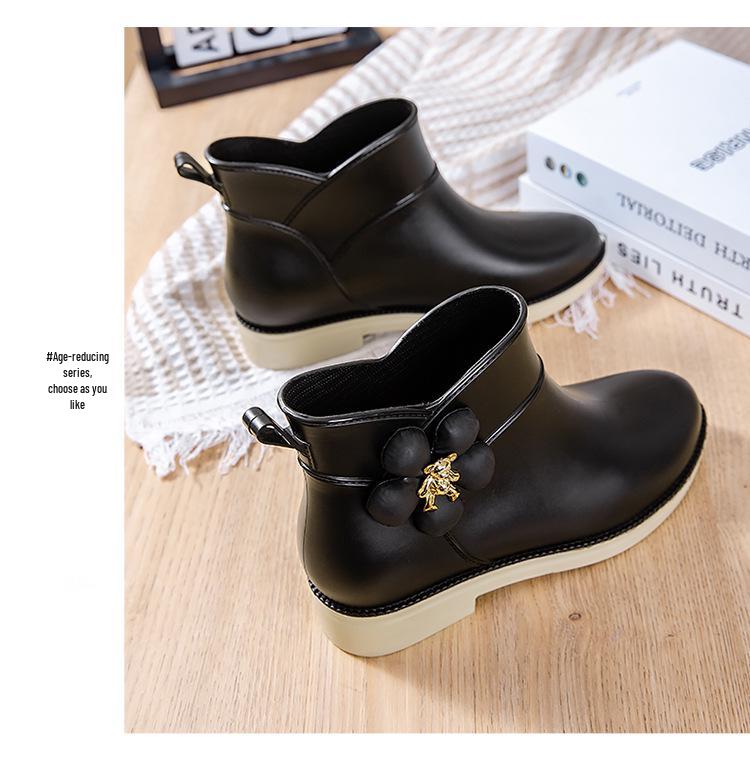 Women's Korean Style Waterproof Short Rain Boots - Outdoor Rubber Shoes