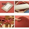 Cozy Fleece Seat Cushion for Winter Memory Foam Chair Cushion, Thickened Dining Pad with Straps, Replacement Wooden Chairs Non-Slip Backing, Washable
