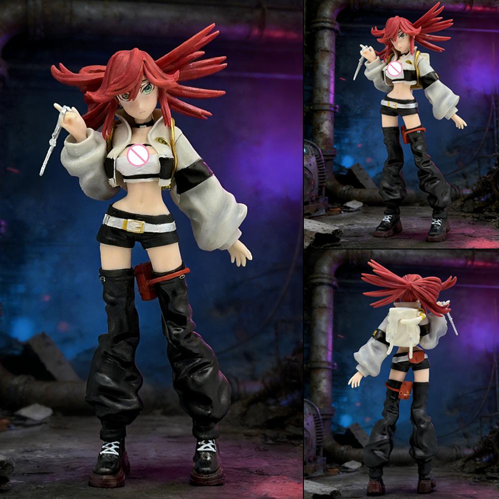 1pc Highly Detailed Red-Haired Battle Girl Figure, Trendy Collectible for Home Decor Gifting.